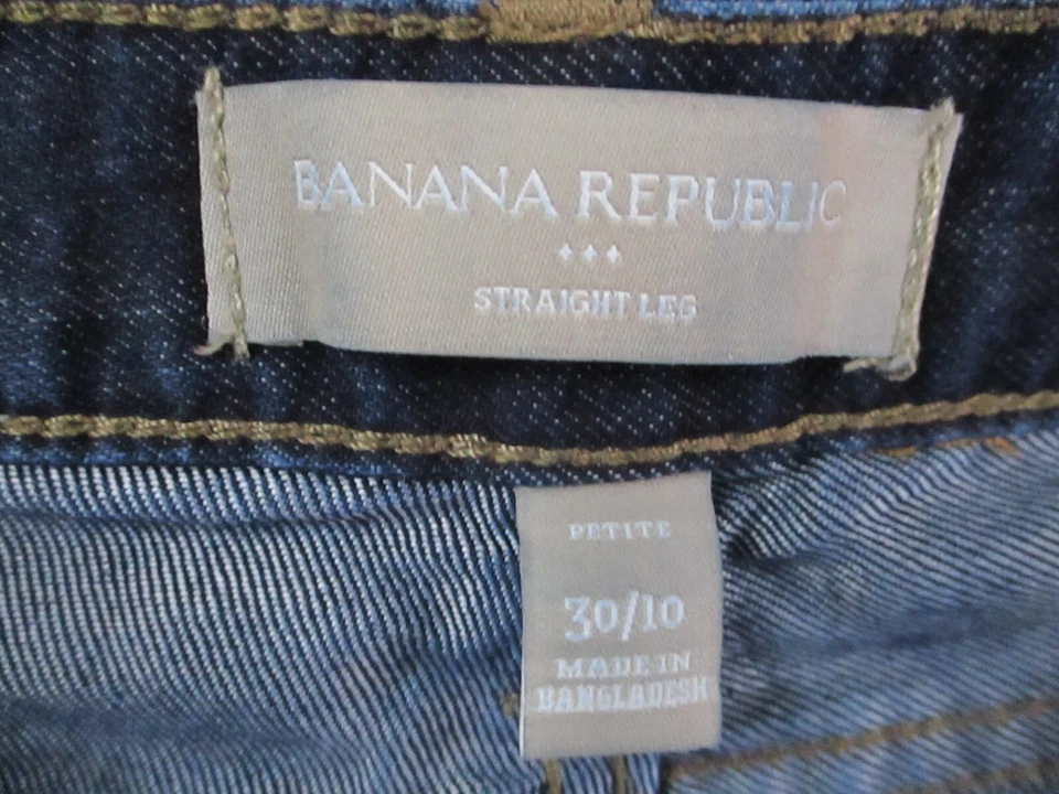 Banana Republic Jeans Womens 10P Blue Denim Straight Low Rise Dark Wash 30x28 - Image 3 of 4