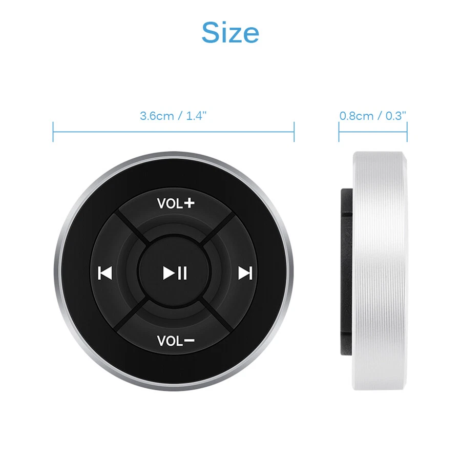 Car Steering Wheel Wireless Bluetooth Remote Control Media Audio Music Button — 第 2/4 张图片