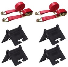 2 x Spanngurte 4m 2000 Kg + 4 Kantenschutz Standard Zurrgurt Ratschenspanngurt