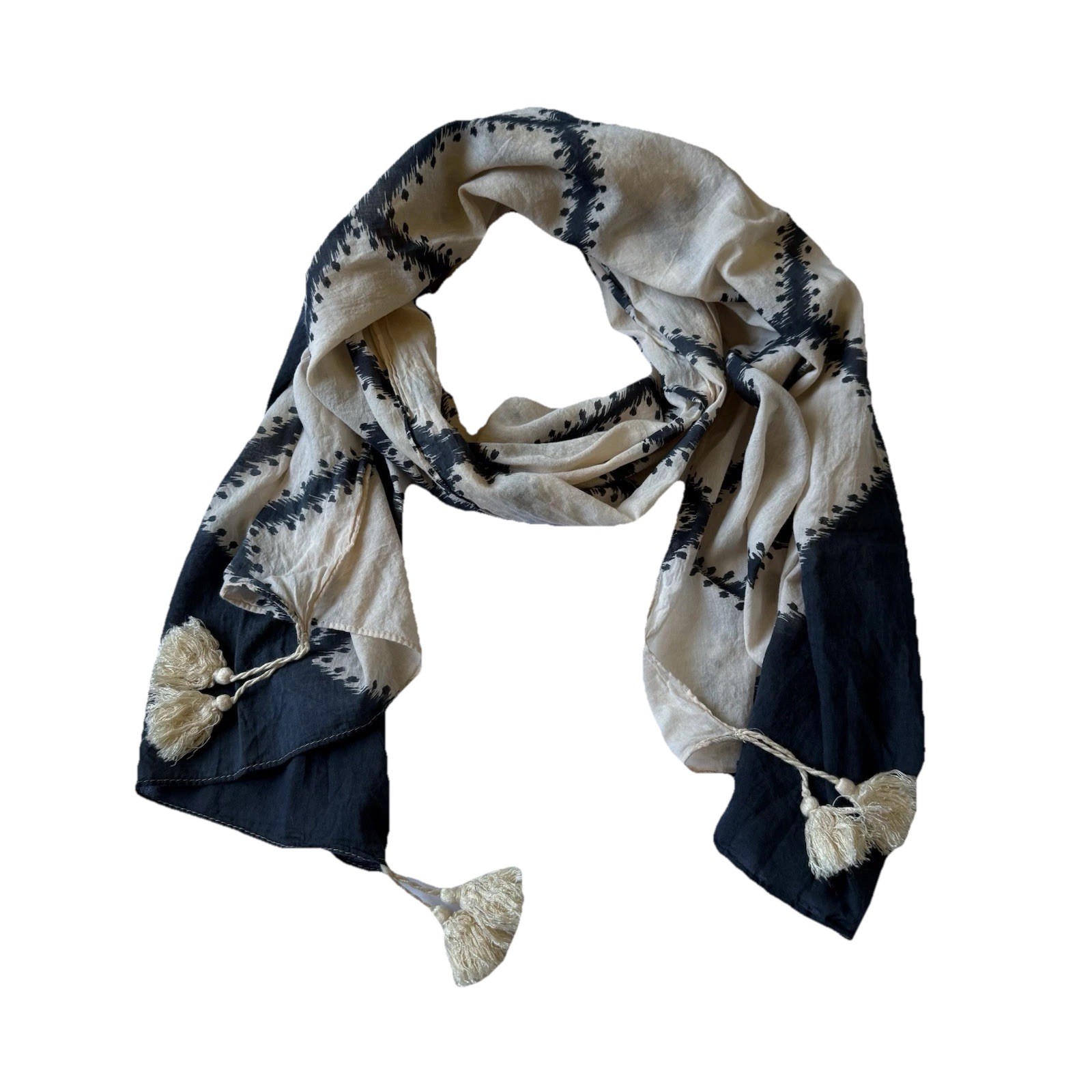 Ann Taylor Loft Rectangular Scarf Light Peach Nav… - image 1