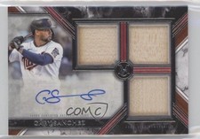 2022 Topps Museum Collection Swatches Triple Relic /150 Gary Sanchez Auto sh7