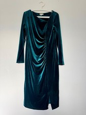 MONSOON Ladies  emerald  Velvet Evening Dress, Sz 16 RRP £150