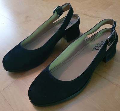 Pumps, Slingbacks, Schuhe, Gr. 39, schwarz, Wildleder, von Ulla Popken