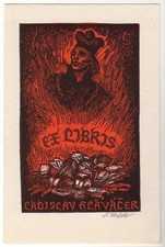 LADISLAV VLODEK: Exlibris für Ladislav Hlavacek, Bücherverbrennung