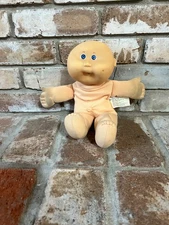 Vintage Cabbage Patch Kids Doll Blue Eyes Bald Boy Signed