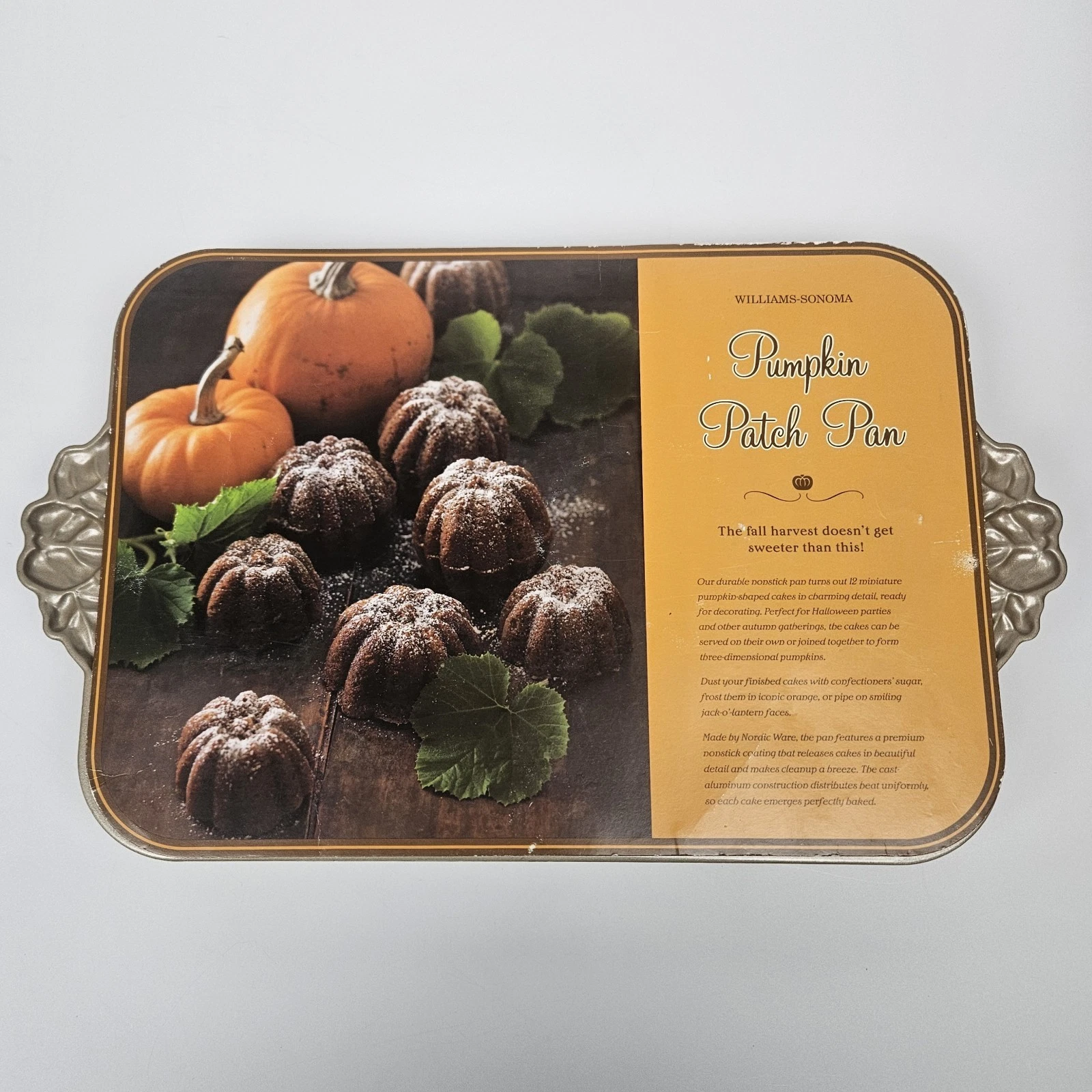 Williams Sonoma Nordic Ware Cast Aluminum Pumpkin Patch Pan 12 NEW Mini Cakes