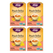 Yogi Tea Peach DeTox Tea - 16 Tea Bags per Pack 4 Packs - Organic DeTox Tea...