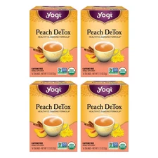 Yogi Tea Peach DeTox Tea - 16 Tea Bags per Pack (4 Packs) - Organic DeTox Tea...