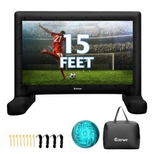 15 FT Inflatable Projector Screen Blow Up Movie Screen with Blower  Storage Bag