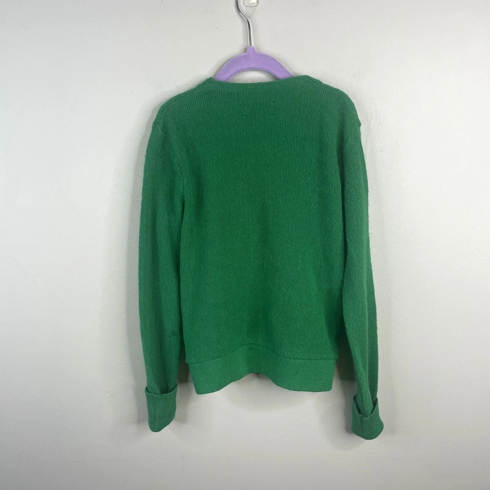 Suéter DE COLECCIÓN Lacoste Izod Orlon Años 70 80 Cárdigan Verde Cocodrilo EE. UU. Juventud 10 Foto 3 de 4