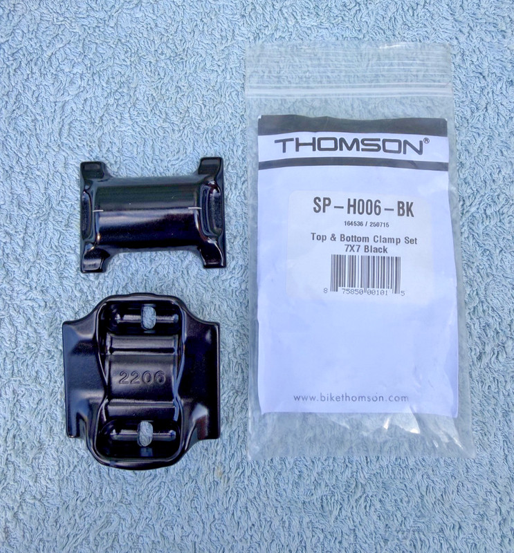 Thomson - Spare - Standard Saddle Rail Clamps - Black - top & bottom
