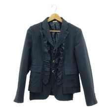 Comme Des Garcons / 2017Ss Ruffle Design Polyester Tailored Jacket Xs Black Ladi
