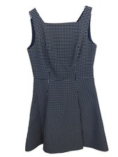 Lauren Ralph Lauren Sz 10 Navy White Polka Dot Fit Flare Sleeveless Dress Preppy