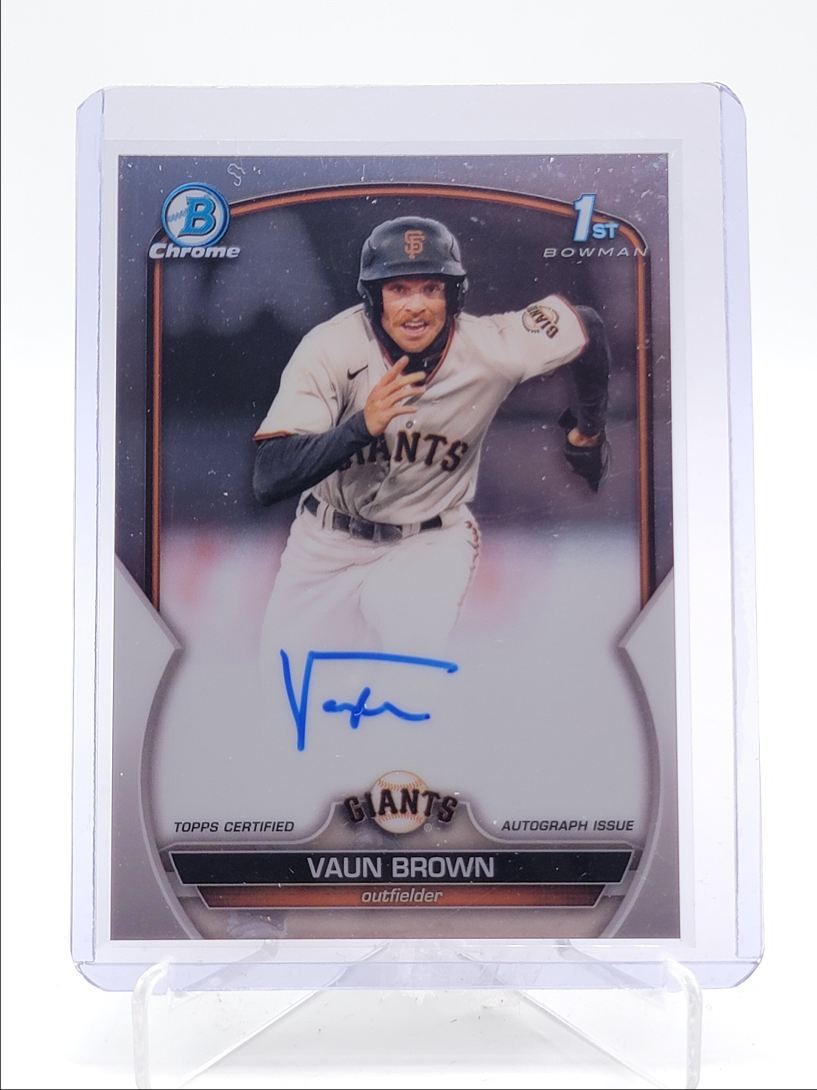 VAUN BROWN 2023 BOWMAN CHROME 1ST AUTOGRAPH BASEBALL GIANTS C AUTO Q0566