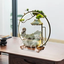 Indoor Relaxation Desktop Water Fountain with Pump & Atomizer Tabletop Ornament