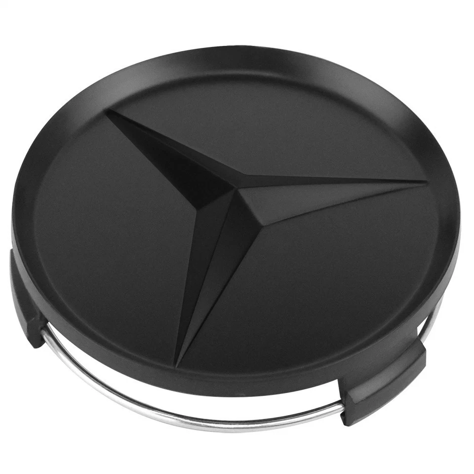 1SET 75mm Matte Black Wheel Center Hub Caps Emblem Fits Mercedes-Benz Car Foto 4 de 4