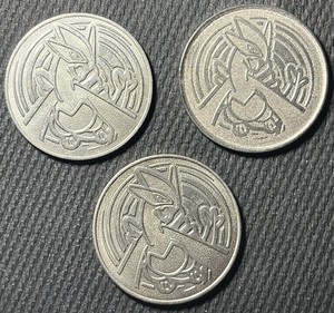 Group Of Three Pokemon Lugia Tokens Nintendo/CR/GF
