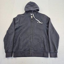 JACK WILLS Hoodie Medium Blue Mens Full Zip Logo Cotton Blend Sweatshirt