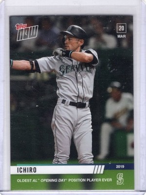 Ichiro #1 2019 Topps Now Oldest AL Opening Day Position Player Ever Mariners