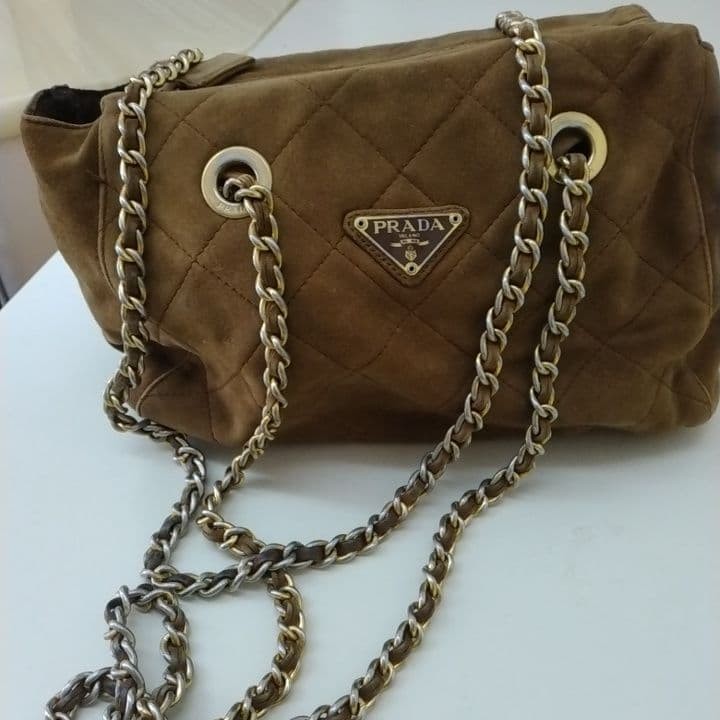 PRADA Brown Quilted Shoulder Bag Luxury fashion / contemporary luxury Italian