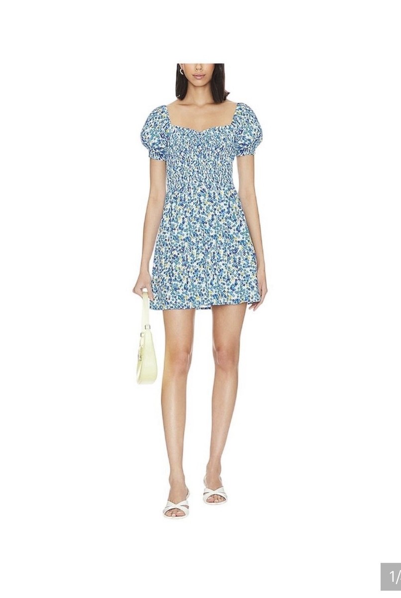 faithfull the brand blue dress Floral Puff Sleeve Smocked Mini A-Line S This style is true 20off-fpdresses-oct Ever-Pretty Elegant Sequin Long Size:5 - 6Y Dress