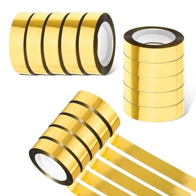 Psyqtsuary Metallisches Klebeband Gold, 12mm x 25m, 6 Rollen, Washi Tape Gold,