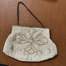 Vintage Belgium Handmade Beaded Purse Great Condition Brass Clasp/Chain 7 Ship