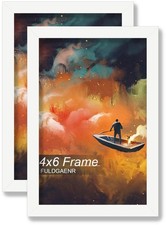 4x6 Picture Frame Set of 2, White Frames for 4 x 6 Inch Photo Poster 2 PACKS