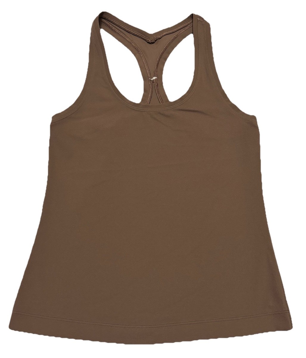 Lululemon Cool Racerback Tank Top Womens Size 2 Brown Nulu Waist