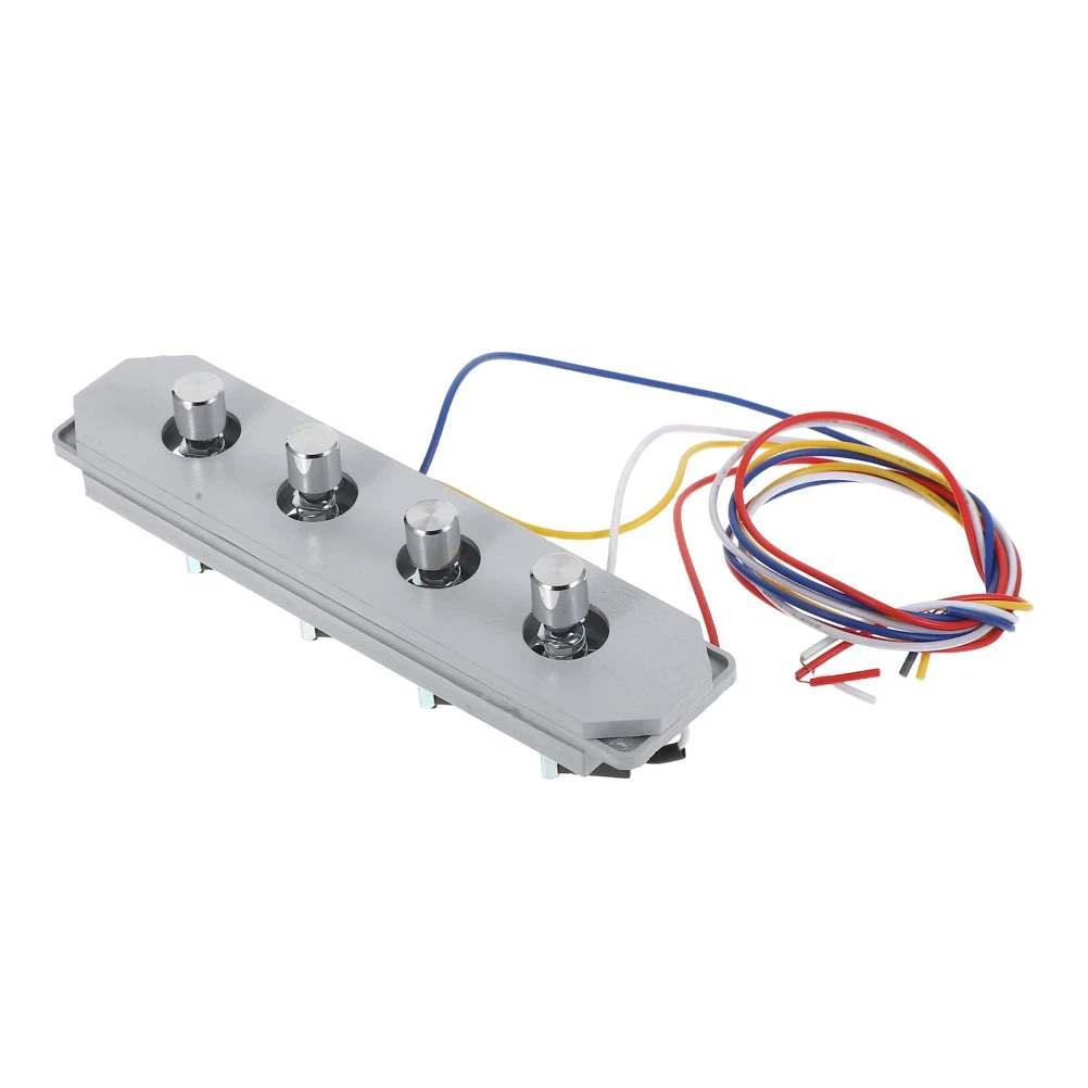 Interruttore A Pulsante Per Cappa Da Cucina – 5 Tasti Tipo Pianoforte, Argento, Modello MQ165, 4A 250V, 11,1 X 3,7 Cm