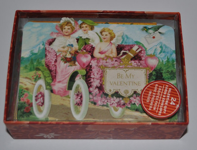 NEW Punch Studio Box of 16 Valentine Card & Envelopes Assortment - Blank Inside