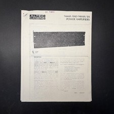 VINTAGE ALTEC LANSING 9444A & 9444A/SA POWER AMPLIFIERS MANUAL COPY