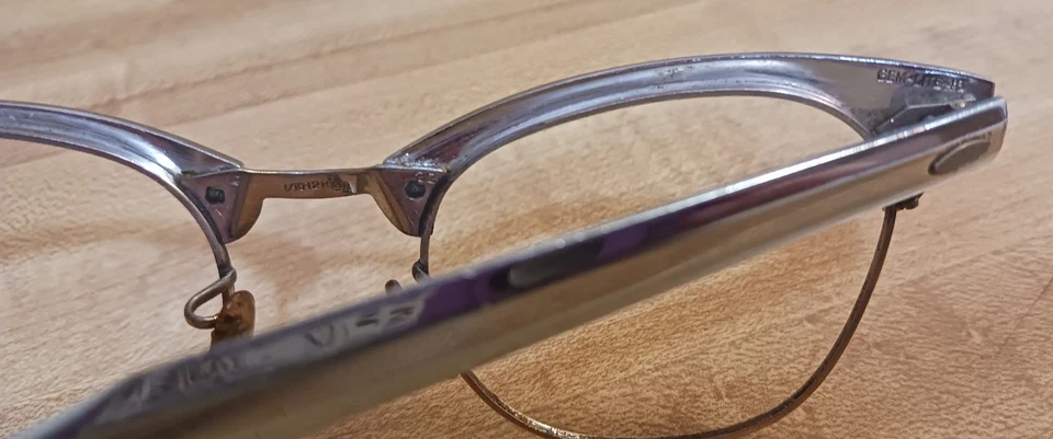 Monturas de ojos de gato vintage 1/10 oro 12k Gf gafas ornamentadas plata aluminio Foto 3 de 4