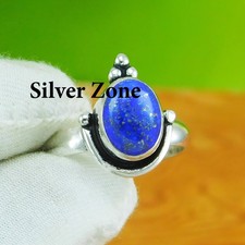 Lapis Lazuli Gemstone 925 Sterling Silver Handmade Jewelry Ring Size 5 to 13