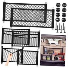 6 Pcs Car Storage Net Bag Pockets Stretchable Mesh Net Multi-Size