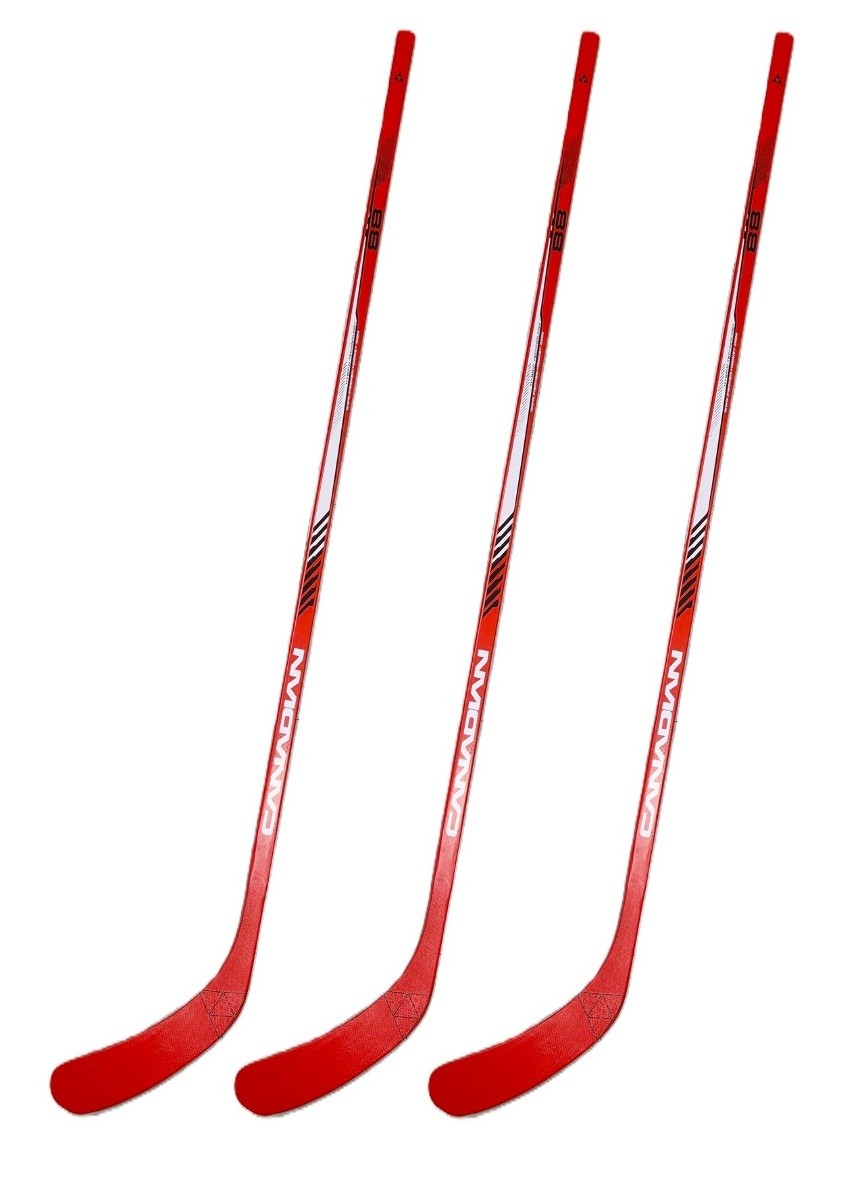 Canadian Chicago Red 1-Piece Wood Hockey Sticks - Senior | 70 Flex