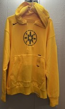 Nike NBA Golden State Warriors City Edition Sweatshirt Yellow Hoodie Mens Size L