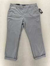 Tommy Hilfiger Hampton Heritage Chino Pants Women's 14 Blue Striped Stretch Slim