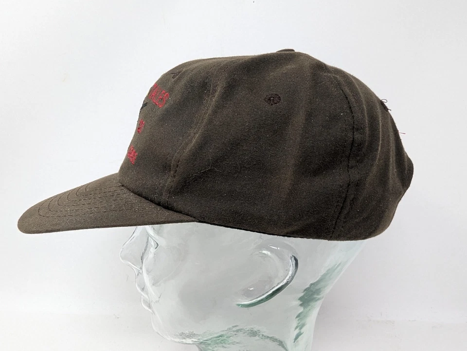 ВИНТАЖНЫЙ утка сказки охотничий домик шляпа крышка Snap назад коричневый вощеный хлопок мужской 90-х - Изображение 2 из 4