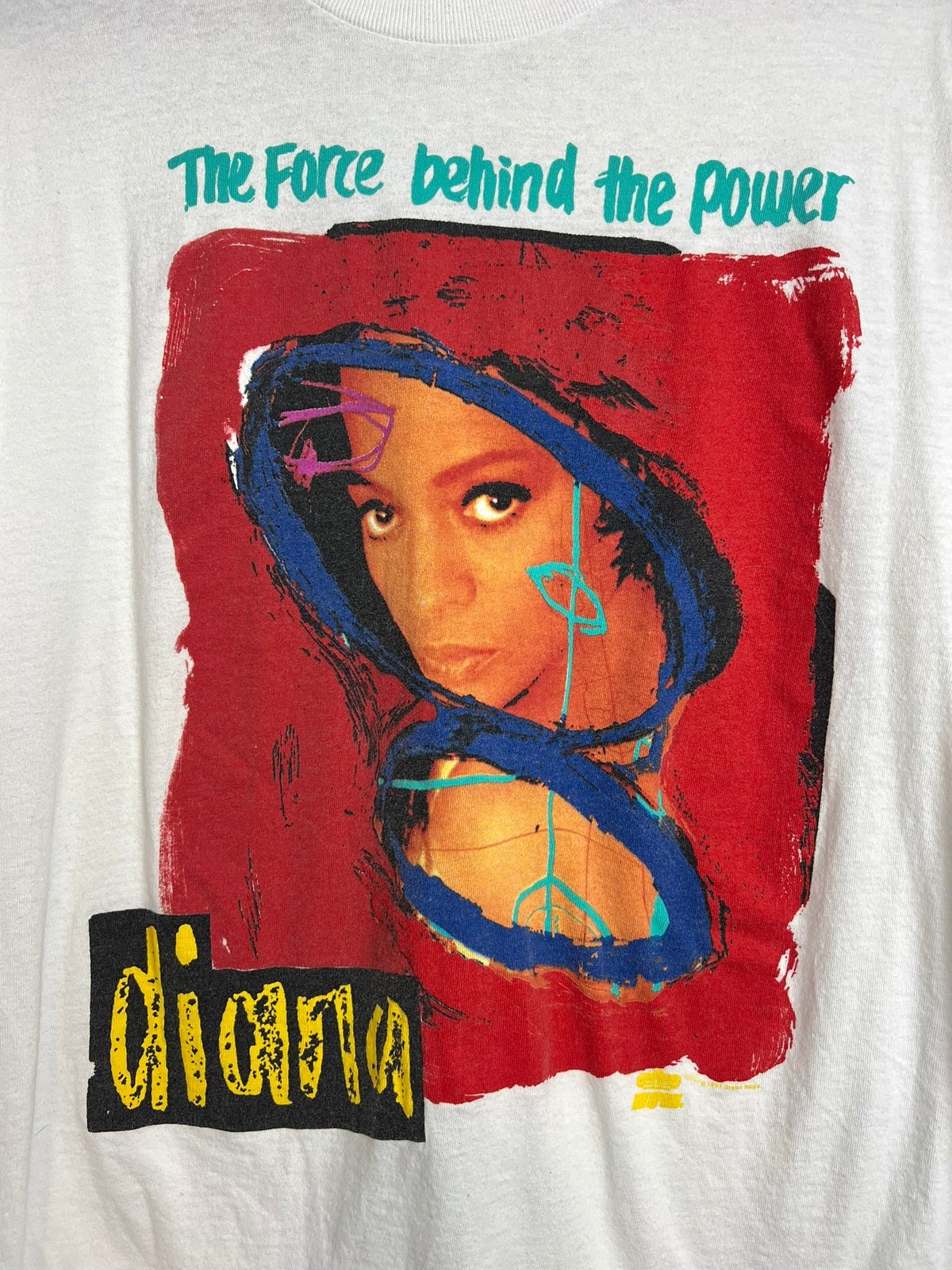Vintage Diana Ross The Force Behind The Power T-Shirt Screen Stars USA XL image 2