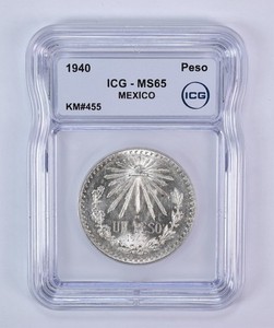 1940 M Mexico Peso Silver KM#455 MS65 ICG *0661