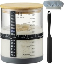 Sourdough Starter Jar,50oz Wide-Mouth with Non-slip silicone rubber Bottom