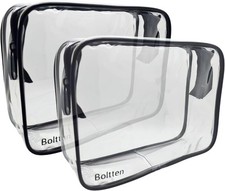 TSA Appd Clear Toiletry Bag, Quart Size Travel Cosmetic  Makeup Bags,