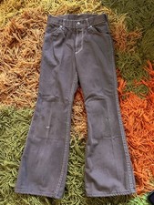 Vintage SEARS TOUGHSKINS Distressed Wide Leg Pants 70s 80s Unisex Size 12 Brown