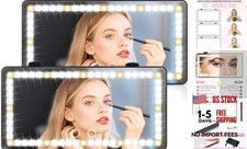 Car Sun Visor Vanity Mirror - Rechargeable Makeup Mirror with 60 2PCS Black