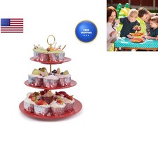 TP 3-Tier Cupcake Stand Melamine Serving Tray Unbreakable Dessert Stand Fruit