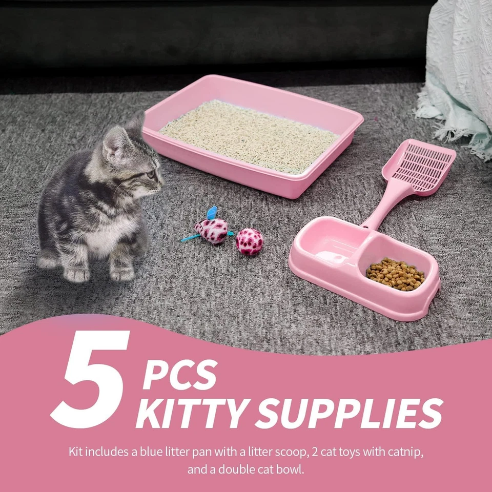 Small Cat Litter Box Kit for Kittens – 5‑Piece Kit with Low Entry Litter Pan,... - Image 4 of 4