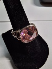 Pink CZ Cocktail Ring 5 3/4