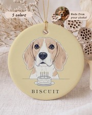 Puppy Ornament 2026, Custom Pet Portrait from Photo, Personalized with Name, Dog