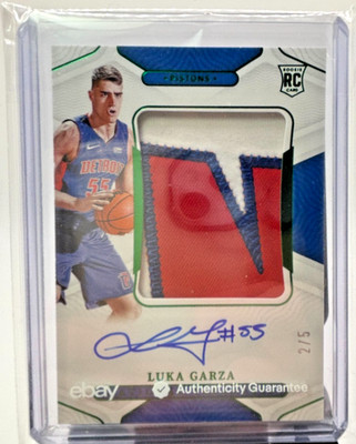 2021-22 National Treasures LUKA GARZA Rookie Patch Auto RPA Green #'d 2/5 SSP  